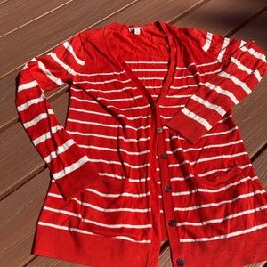 GAP red striped cardigan with pockets